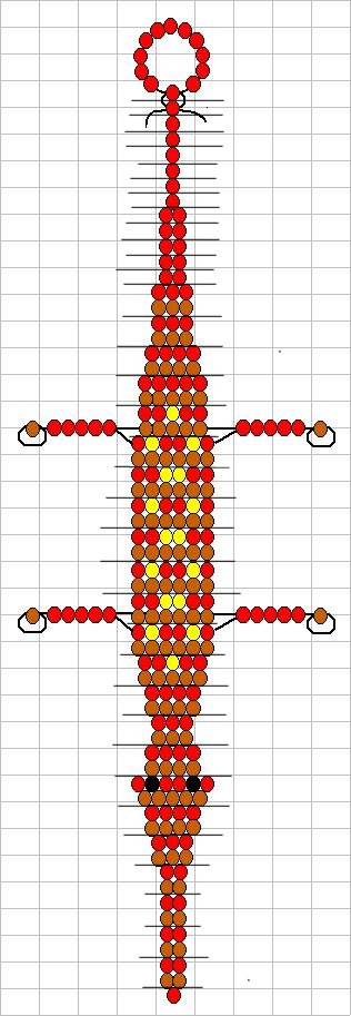 Схема бисероплетения большого крокодила-брелка