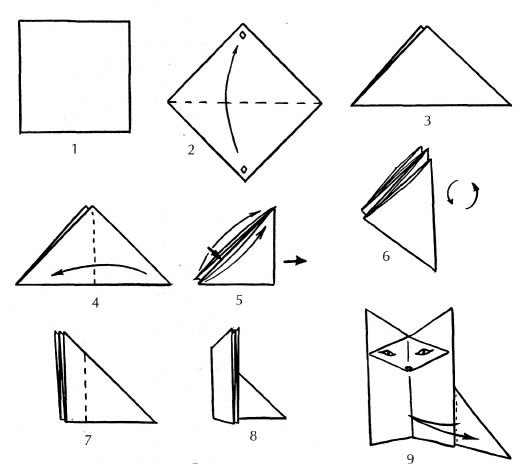 Схема оригами зайца